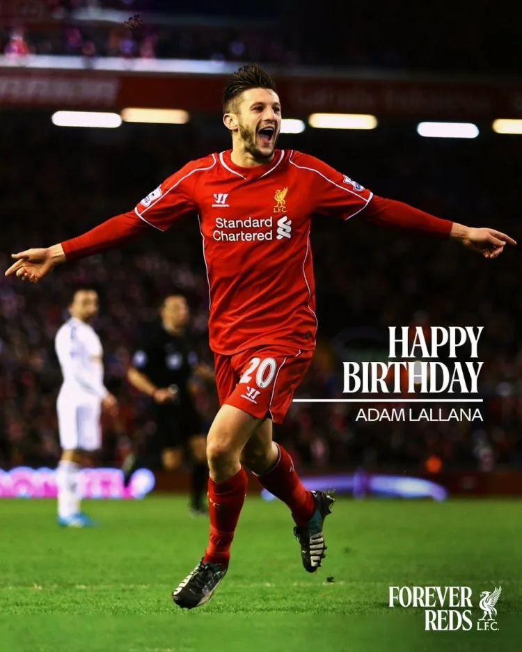 Liverpool chúc Lallana sinh nhật lần thứ 38 vui vẻ. Anh chơi 178 trận trong 6 năm và giành được 4 danh hiệu.