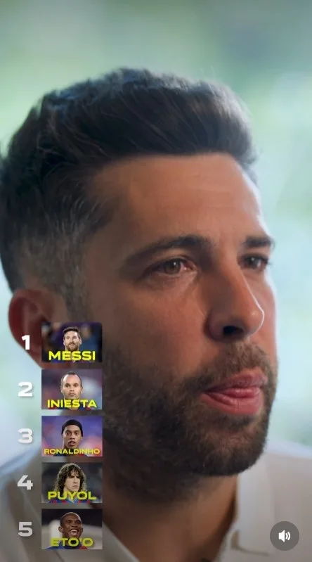 Alba xếp sao Barcelona: Messi, Iniesta, Ronaldinho, Puyol, Eto'o