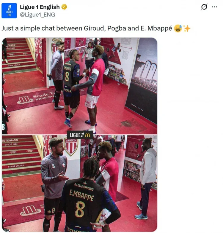 Chúng ta đang nói về cái gì vậy? Giroud, Pogba và Ethan Mbappe giao tiếp trong đường hầm sau trận đấu