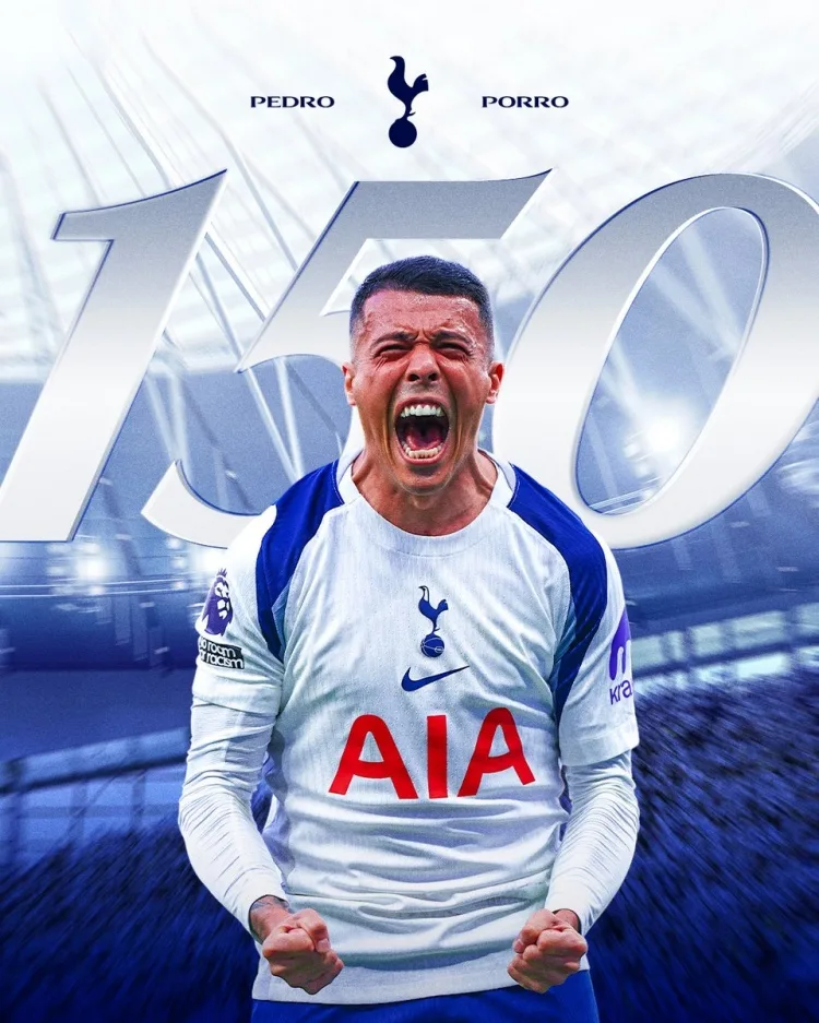 Pedro Porro chạm mốc 150 trận cho Tottenham