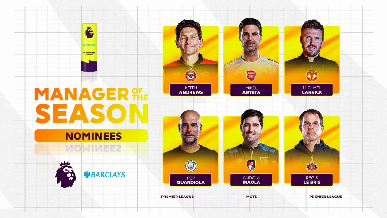 Ứng viên HLV xuất sắc nhất mùa giải Ngoại hạng Anh: Carrick được chọn, Guardiola và Arteta có tên trong danh sách