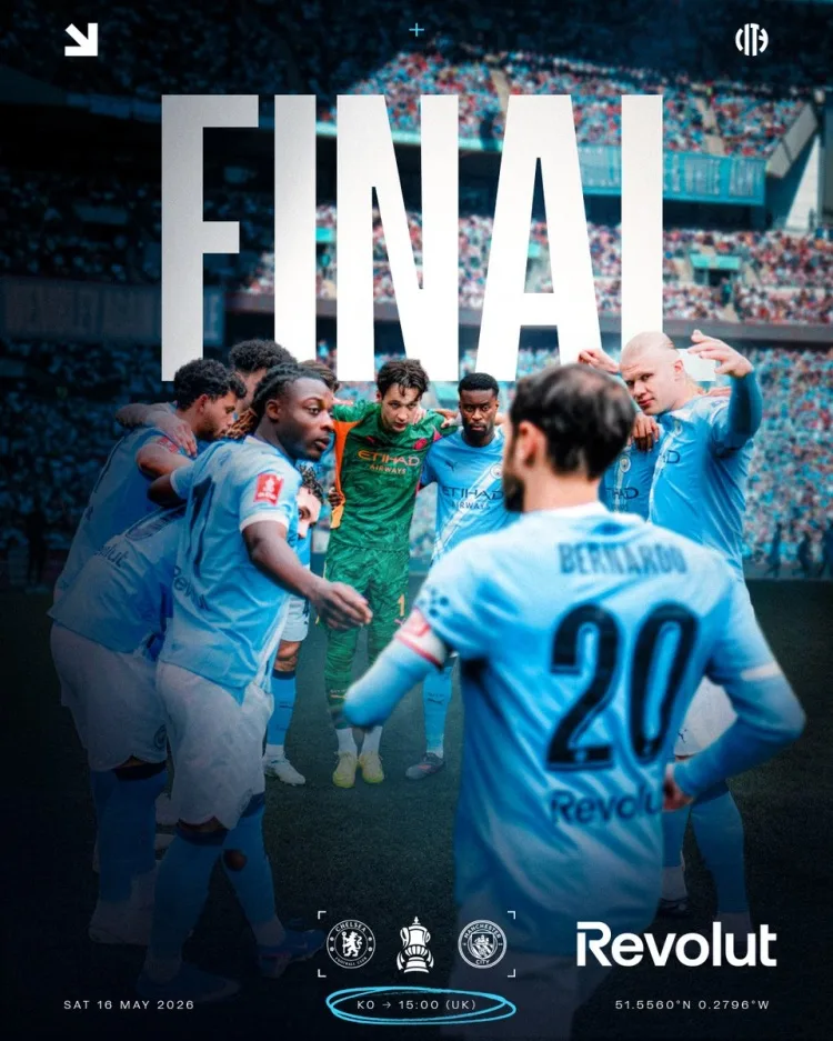 Man City tung poster trước chung kết FA Cup, Bernardo Silva và Haaland góp mặt
