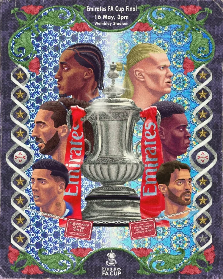 FA Cup chính thức tung ra poster chung kết theo phong cách retro, có sự góp mặt của Haaland, Enzo và B.