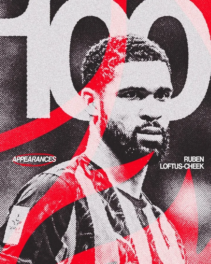 AC Milan chính thức đăng poster chúc mừng Loftus-Cheek cán mốc 100 trận và đóng góp 13 bàn thắng cùng 3 đường kiến ​​tạo.