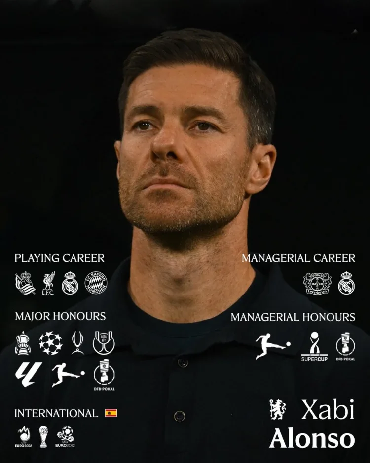 Nhiều nhà vô địch! Chelsea đăng áp phích lên mạng xã hội, xem lại lý lịch của Alonso khi còn là cầu thủ và huấn luyện viên