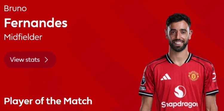 Kiến tạo + 8 đường chuyền then chốt, quan chức Premier League: B Fee được bầu là Cầu thủ xuất sắc nhất trận cho Man United 3-2 Nottingham Forest