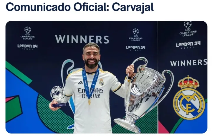 Sự nghiệp 24 năm của Real Madrid sắp kết thúc! Quan chức Real Madrid: Theo thỏa thuận với Carvajalda 34 tuổi, cầu thủ này sẽ rời đội