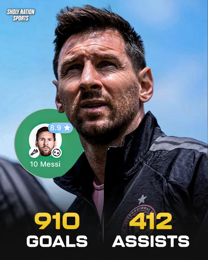 Dữ liệu tuyệt đẹp! Messi sắp bước sang tuổi 39, đã ghi 910 bàn thắng và 412 đường kiến tạo sau 1.154 trận trong sự nghiệp.
