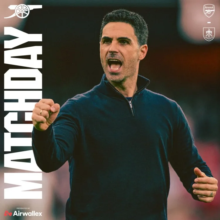 Trận chung kết trên sân nhà! Arsenal chính thức tung poster cho trận đấu vòng này với Burnley, có Arteta xuất hiện trên sân