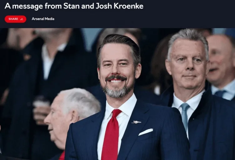 Kroenke và con trai gửi thư cho những người hâm mộ súng: Nếu không có sự hỗ trợ mạnh mẽ của các bạn, chúng tôi sẽ không thể đạt được điều này