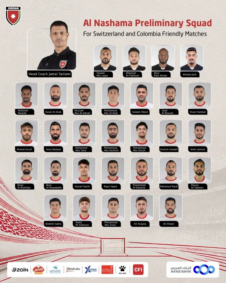 Danh sách sơ bộ 30 cầu thủ World Cup của Jordan: Tamari dẫn đầu, có tiền vệ lò đào tạo trẻ Bayern Kawhi