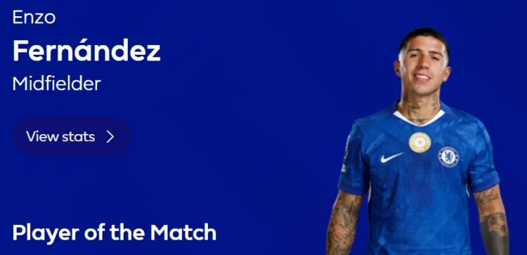 Vừa chuyền vừa sút, quan chức Ngoại hạng Anh: Enzo được bầu Chelsea 2-1 Fan Tottenham bầu chọn cầu thủ hay nhất trận