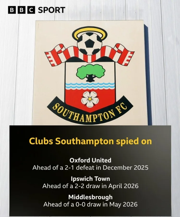 BBC: Southampton thừa nhận 3 lần lén quay phim đối thủ trên sân tập nhưng không thắng 3 trận tiếp theo