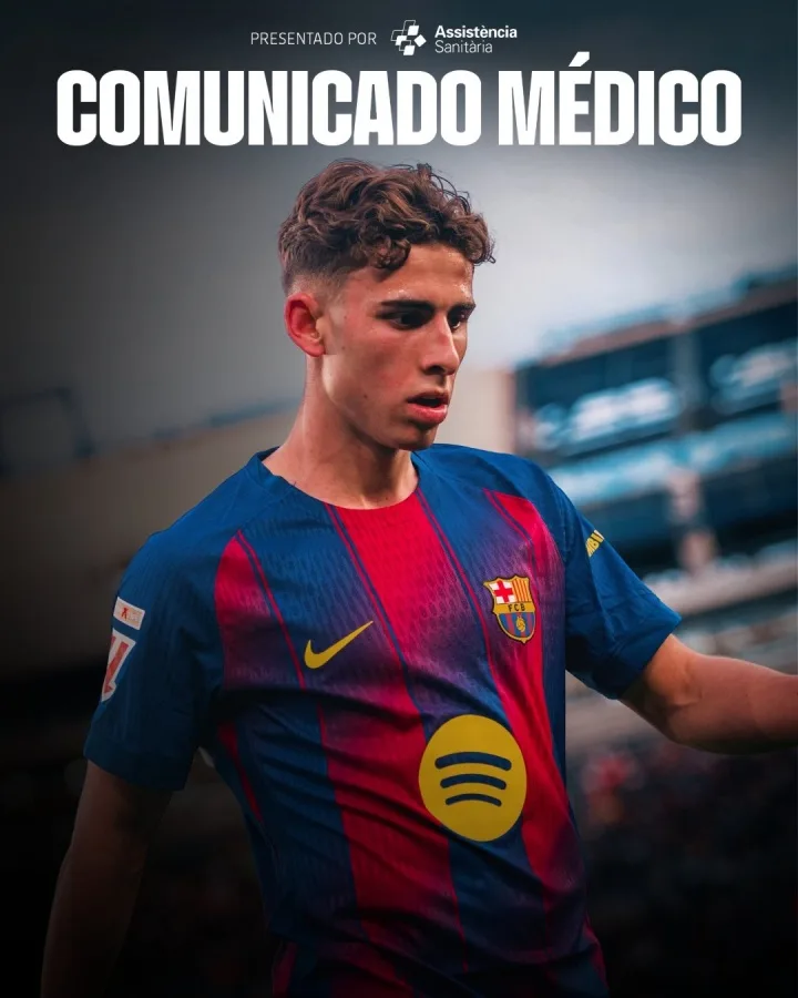 Dự kiến ​​​​sẽ bỏ lỡ World Cup! Quan chức Barcelona: Fermin bị gãy xương bàn chân thứ 5 ở bàn chân phải và đã được phẫu thuật thành công