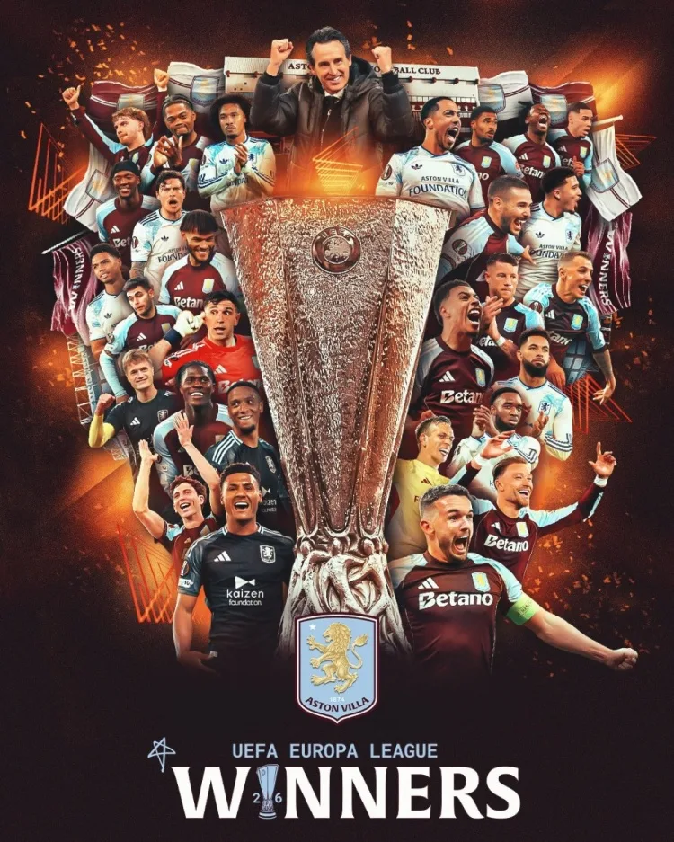 Chúng ta là nhà vô địch! 3-0Chiến thắng trước Freiburg, Villa chính thức tung poster chiến thắng Europa League