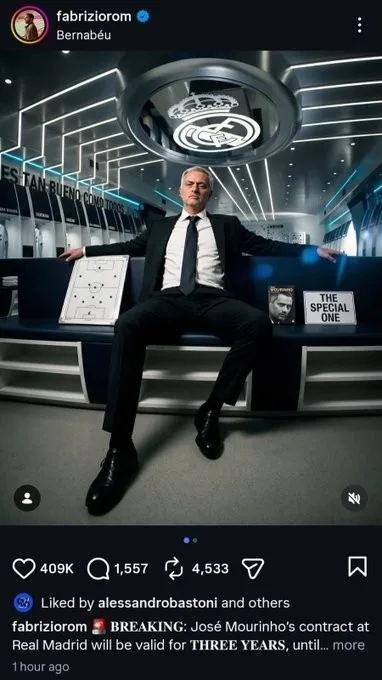 Romano tung tin về việc Mourinho huấn luyện Real Madrid, hậu vệ Bastoni của Inter Milan khen ngợi điều đó