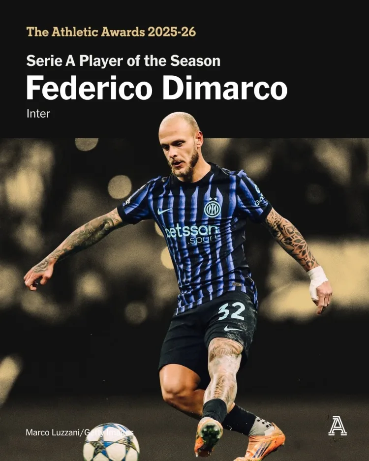 Sân 46 Bóng 7 Trợ giúp 18! Di Marco được chọn là Cầu thủ xuất sắc nhất mùa giải Serie A của TA