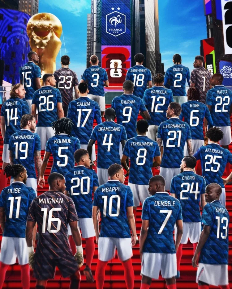 Phân bổ số áo đội tuyển Pháp: Mbappe 10, Dembele 7, Olise 11