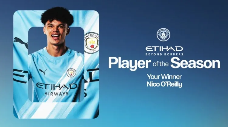 Cầu thủ chạy cánh trái chính của đội tuyển Anh? Quan chức Man City: O'Reilly 21 tuổi 21 được người hâm mộ bình chọn là cầu thủ xuất sắc nhất mùa giải