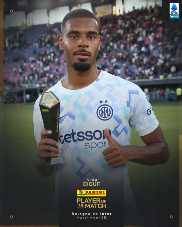 Bắn vào cột giữa + bắn một phát! Chính thức: Diouf được bầu là MVP trận Inter vs Bologna