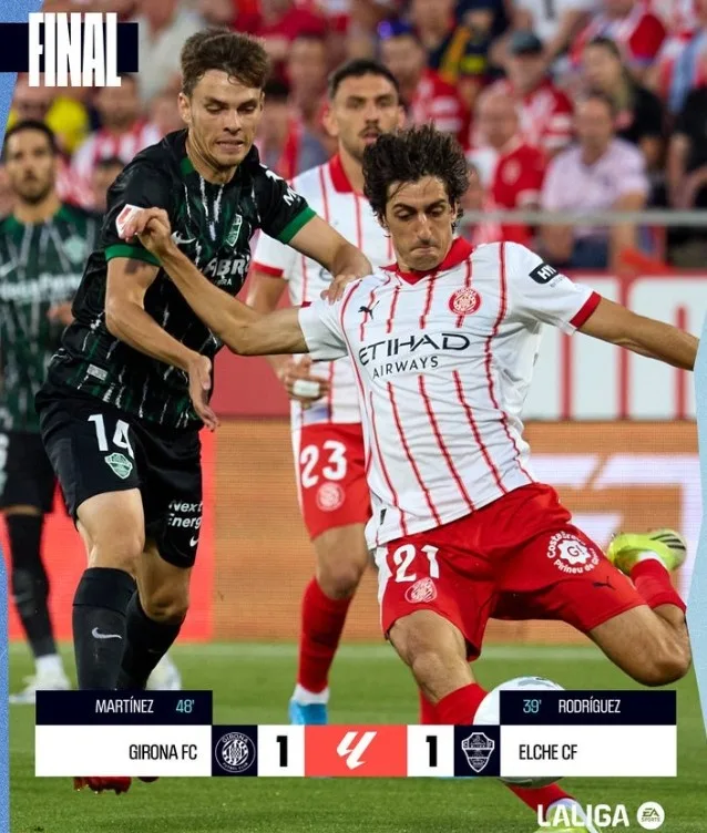 8 là bất khả chiến bại! Girona, đội vẫn còn tham dự Champions League mùa trước, cuối cùng đã phải xuống hạng ở La Liga mùa này.
