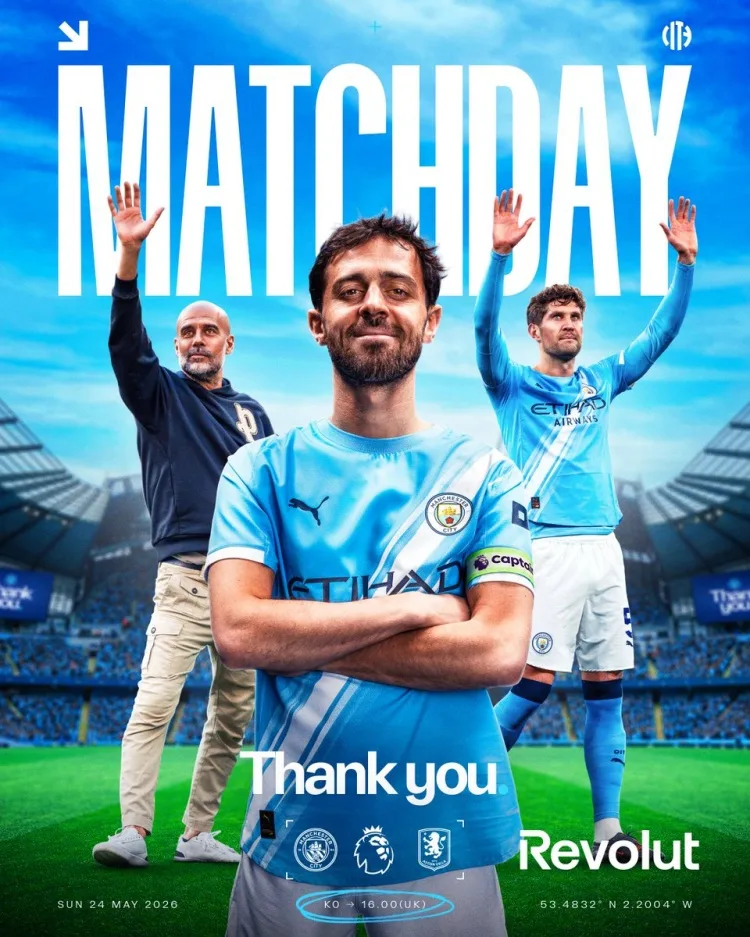 Điệu nhảy cuối cùng! Man City tung poster trận chung kết gặp Villa: Guardiola, ghế B, Stones xuất hiện