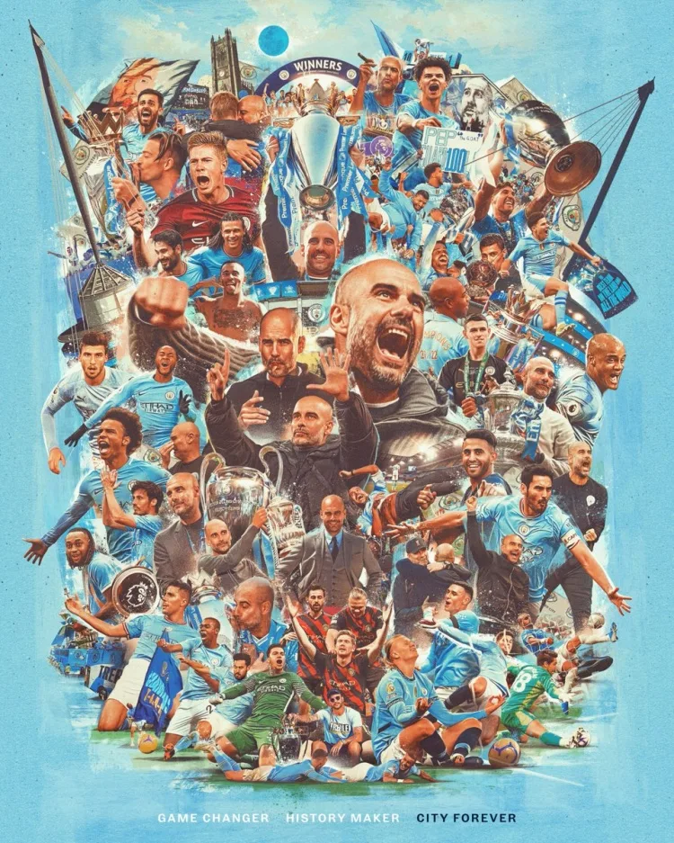 Mạng xã hội chính thức của Man City đăng poster nổi tiếng tri ân Guardiola: Người xuất sắc nhất lịch sử, cảm ơn Pep
