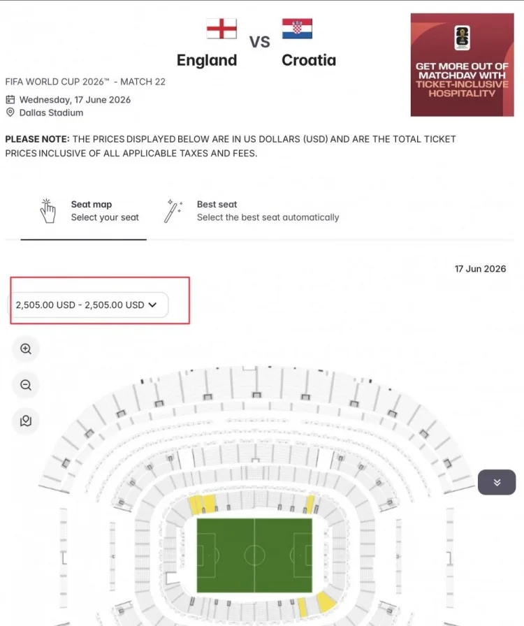 Vẫn còn vé xem trận mở màn World Cup của Anh và Scotland, lên tới 2.505 euro