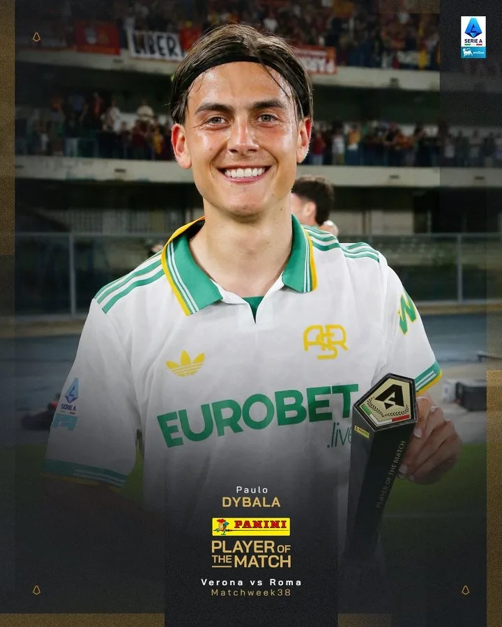2-0 hỗ trợ tạo ra các bàn thắng 2! Dybala được bình chọn là cầu thủ xuất sắc nhất trận cho Roma ZXFACT0QXZVerona (2) (2) (0)