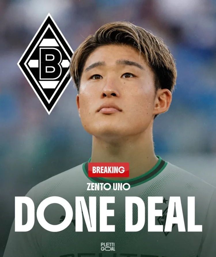 Phóng viên: Phí chuyển nhượng 500.000 euro, tiền vệ 22 tuổi Uno Zento Shimizu sắp gia nhập Borussia Mönchenladbach