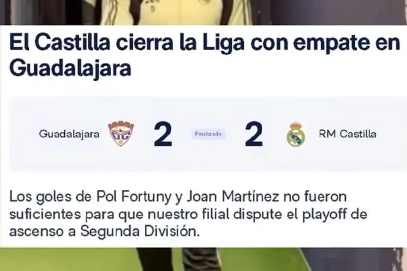 Đội B của Real Madrid mất điểm ở vòng cuối và lỡ cơ hội thăng hạng. Hai giờ sau khi kết thúc, họ phát hiện ra mình đã mắc sai lầm trong nội quy