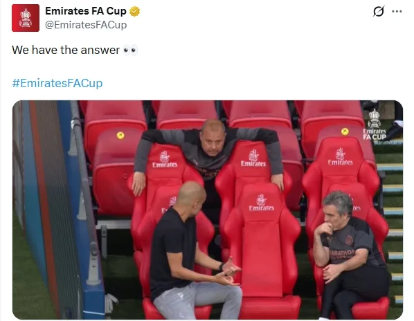 Bí ẩn được tiết lộ! Cảnh nổi tiếng của Guardiola ở FA Cup là giao lưu với trợ lý HLV Borrell