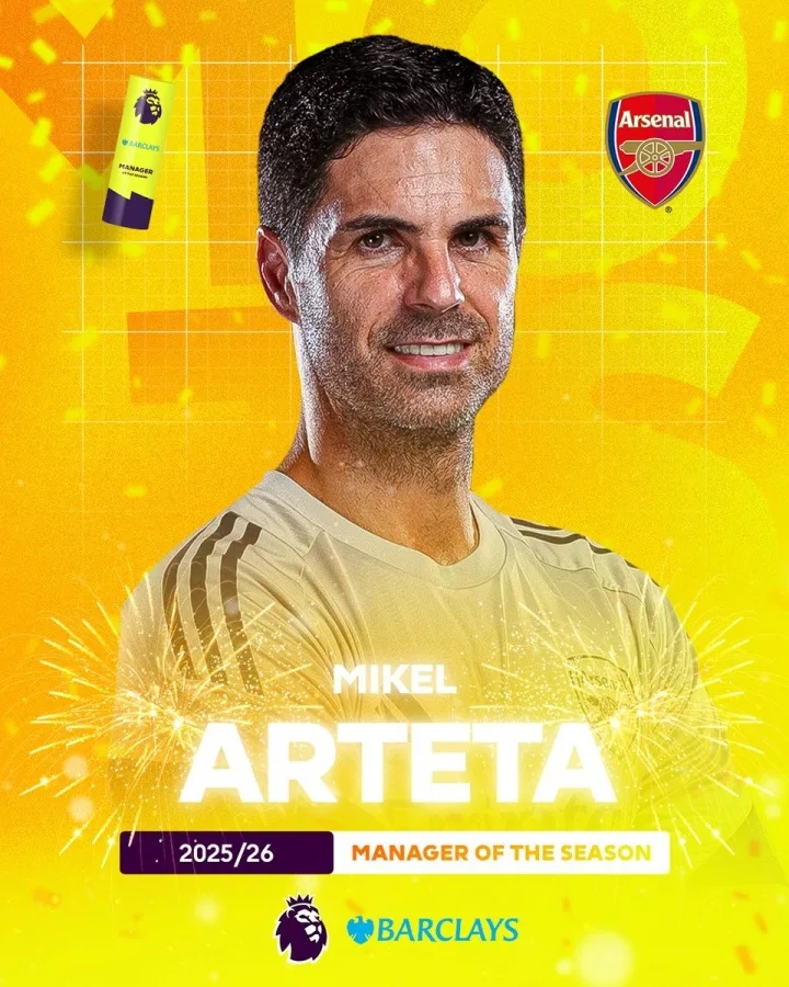 Dẫn dắt Pháo thủ giành chức vô địch Premier League sau 22 nhiều năm! Chính thức: Arteta được vinh danh là HLV xuất sắc nhất mùa giải Premier League