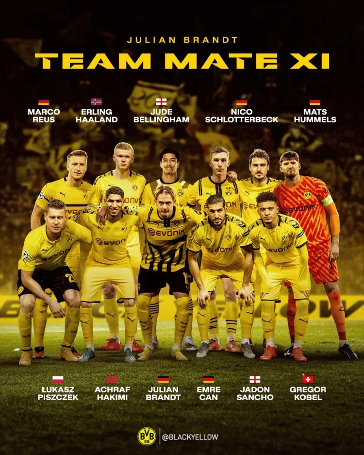 Dortmund chính thức chọn ra đội hình xuất sắc nhất dưới thời Brandt: Có Haaland, Reus và Achraf