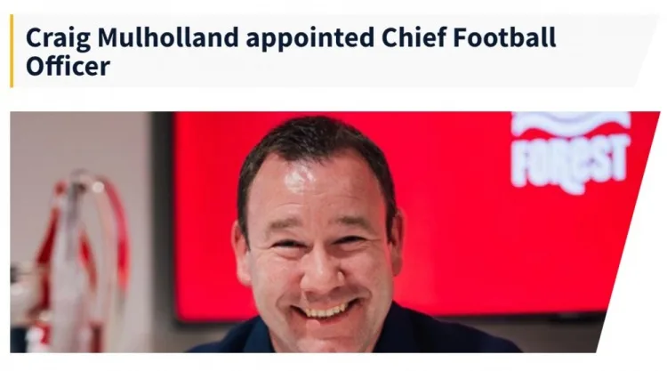 Chính thức: Craig Mulholland được bổ nhiệm làm giám đốc bóng đá của Liên đoàn bóng đá Scotland