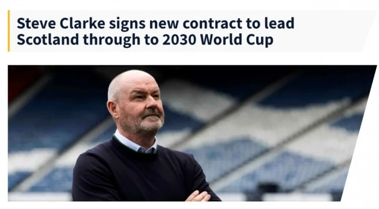 Chính thức: Scotland gia hạn hợp đồng với HLV Steve Clark tới World Cup 2030