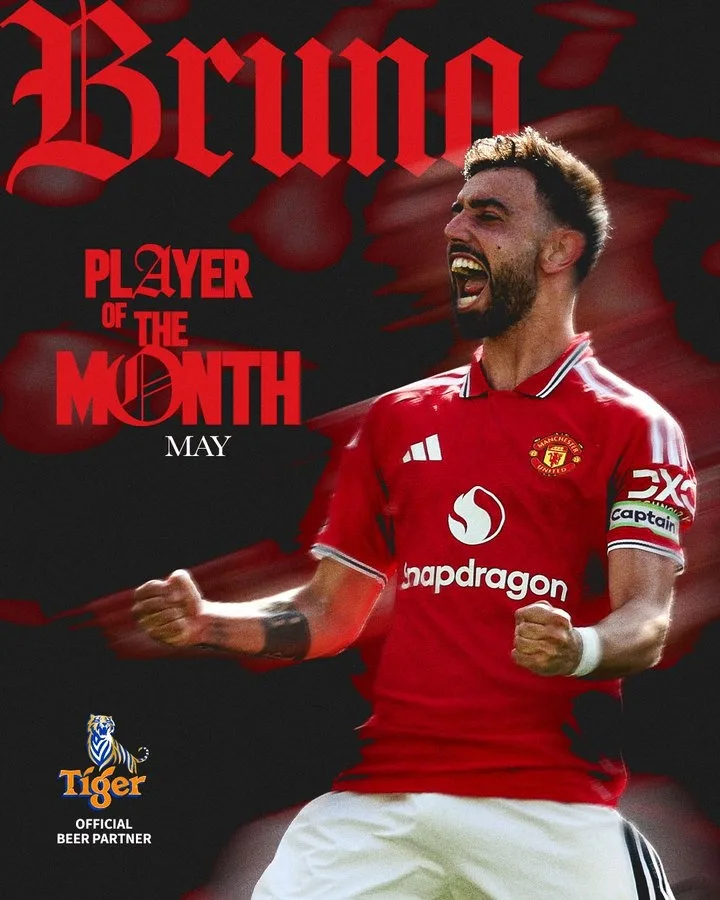 Sân 4 Bàn thắng của 1 được 2 kiến ​​tạo, quan chức của Man United: B Fee được bầu là Cầu thủ xuất sắc nhất tháng của 5 của đội