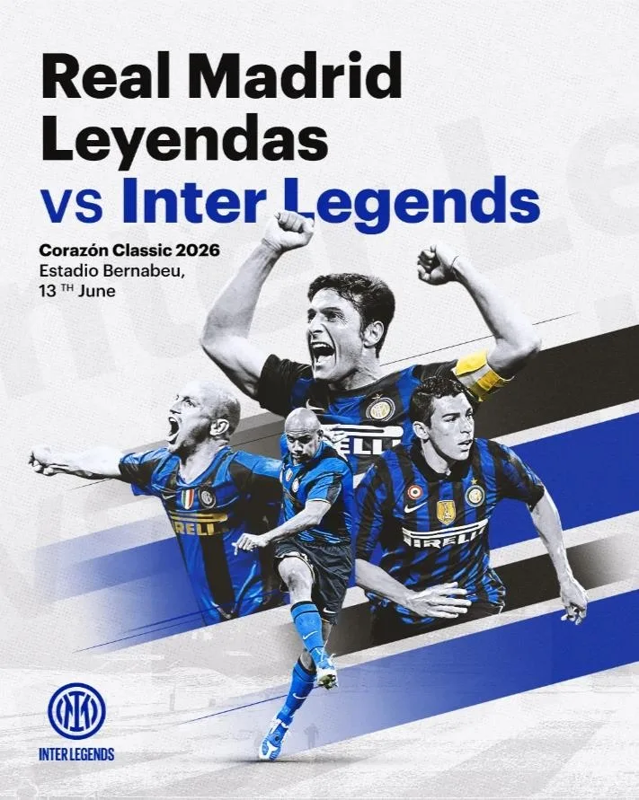 Những ngôi sao tỏa sáng! Đội hình Inter Legends vs Real Madrid: Zanetti dẫn đầu danh sách, Toldo Maicon vào danh sách