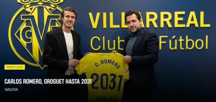 Quan chức Villarreal: Gia hạn hợp đồng với hậu vệ Carlos Romero đến tháng 1 2031