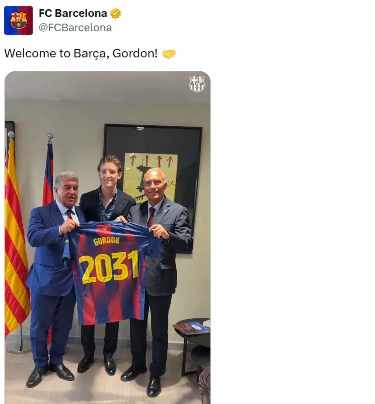 Hợp đồng sẽ hết hạn vào năm 2031! Video ký kết chính thức của Barcelona: Chào mừng đến với Barcelona, ​​​​Gordon!