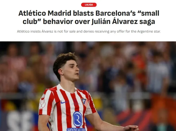 AS: Người Atletico Madrid tin rằng Barcelona cư xử như một câu lạc bộ nhỏ trong vụ Người Nhện