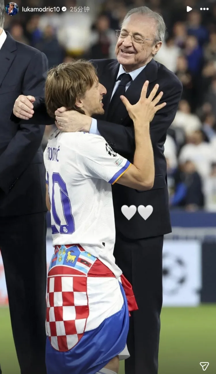 Ngôi sao huyền thoại đứng ra ủng hộ! Modric đăng ảnh lên mạng xã hội để ủng hộ Florentino: 🤍🤍