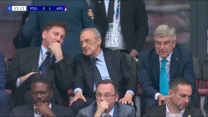 Florentino xuất hiện trên khán đài theo dõi trận chung kết Champions League giữa Paris và Arsenal