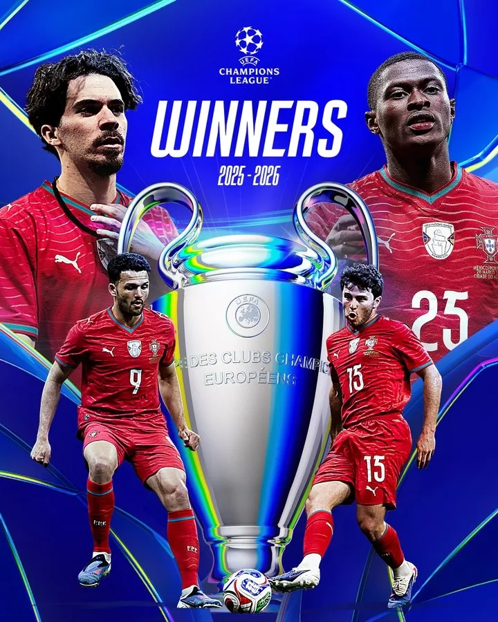 Bốn cầu thủ quốc tế lại vô địch Champions League, đội tuyển quốc gia Bồ Đào Nha chính thức tweet: Chúc mừng Quân đoàn Bồ Đào Nha tại Paris