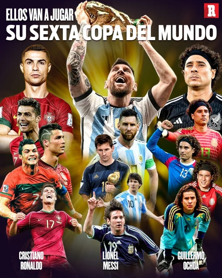 Làm nên lịch sử! Ochoa, Messi và Ronaldo trở thành những cầu thủ đầu tiên góp mặt ở World Cup lần thứ 6