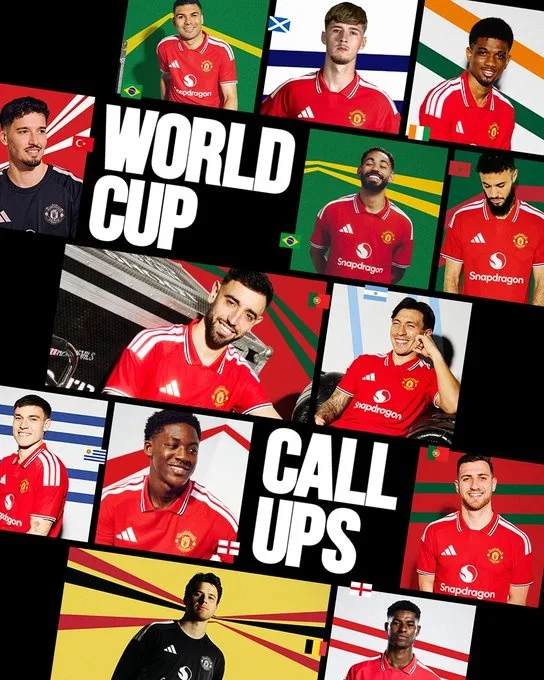 Man United chính thức đăng poster chúc các cầu thủ tham dự World Cup gặp nhiều may mắn và Rashford nằm trong số đó.