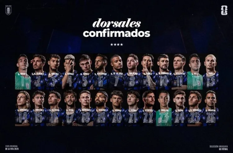 Phân bổ số áo đấu World Cup của Uruguay: Valverde 8, Nunez 9, Araujo 4