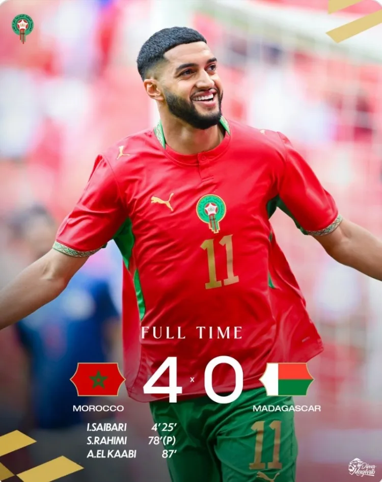 Maroc 4-0 đánh bại Madagascar trong trận giao hữu, Sebari lập cú đúp
