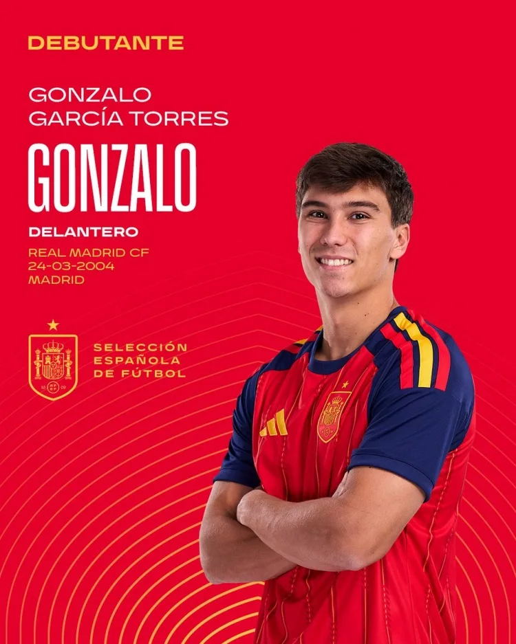 Gonzalo, Guerra, Pubil và Trentes ra mắt đội tuyển quốc gia, đội tuyển Tây Ban Nha đăng poster chúc mừng
