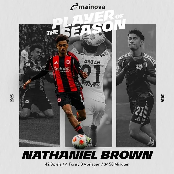 Sân 42 Bóng 4 6 trợ giúp! Chính thức: Brown bầu Frankfurt 2025-26 là cầu thủ xuất sắc nhất mùa giải